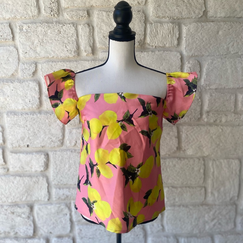 Rosette Pink & Yellow Lemon Top Sz Large